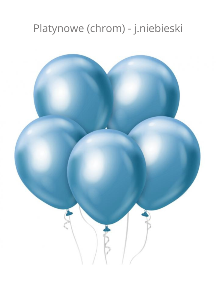 Balon JASNY NIEBIESKI chrom / platynowy 30cm